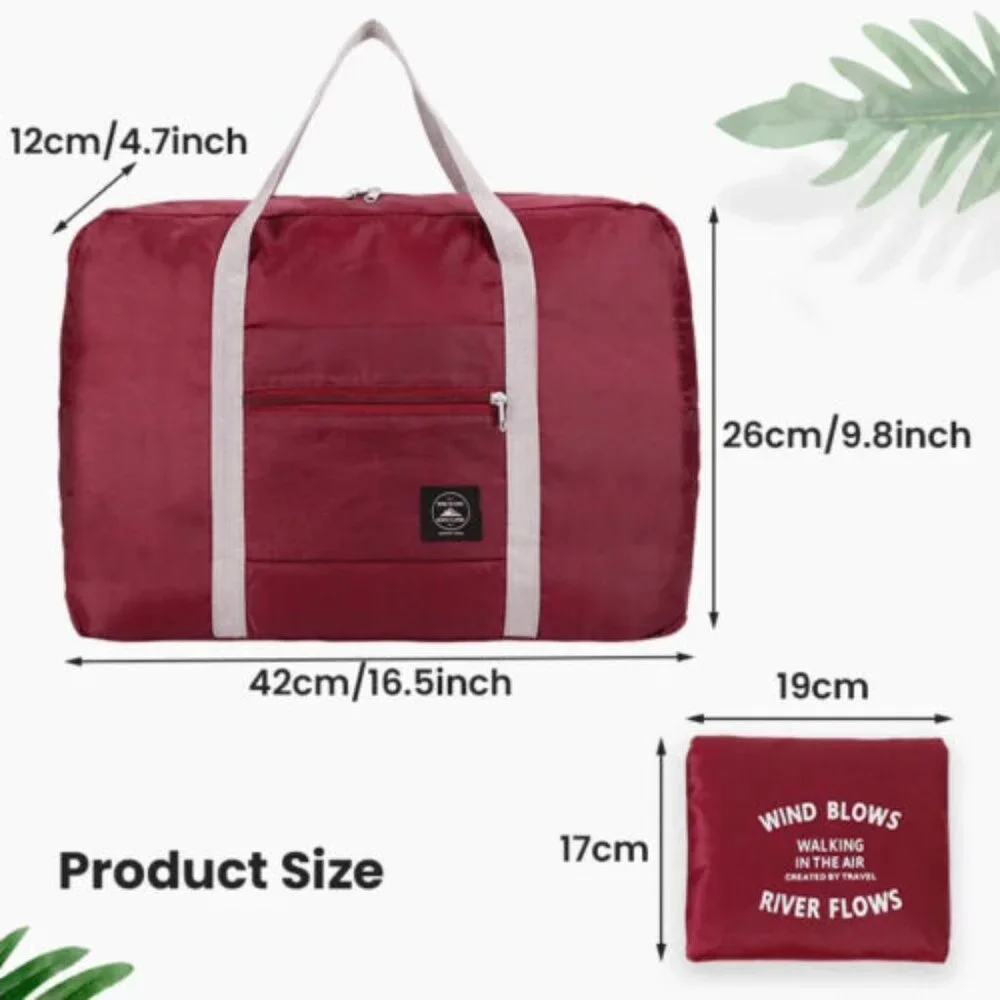 Black Foldable Travel Duffel Bag Airlines Carry on Bag for all ages